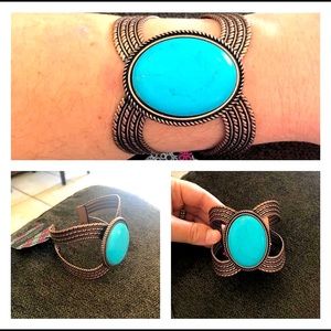 Gorgeous turquoise & copper cuff bracelet